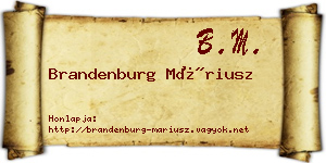 Brandenburg Máriusz névjegykártya