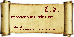 Brandenburg Máriusz névjegykártya
