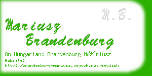 mariusz brandenburg business card